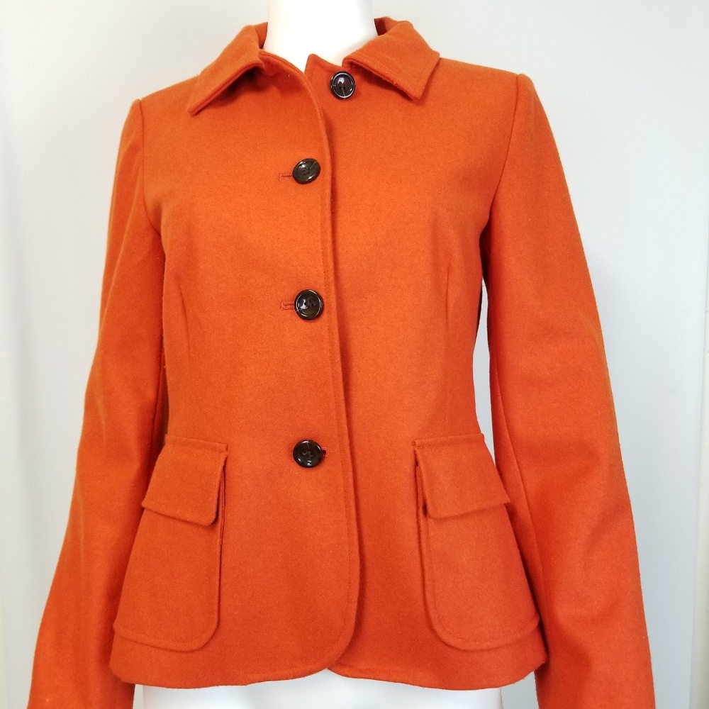 Banana Republic Wool Peacoat Orange Size 4